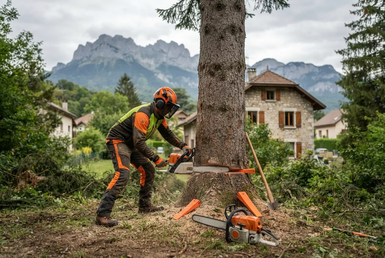 Abattage d'un arbre dangereux à Chambéry