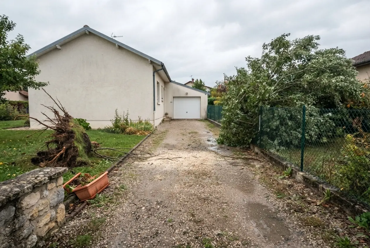 Allée dégagée après évacuation du bois à Chambéry
