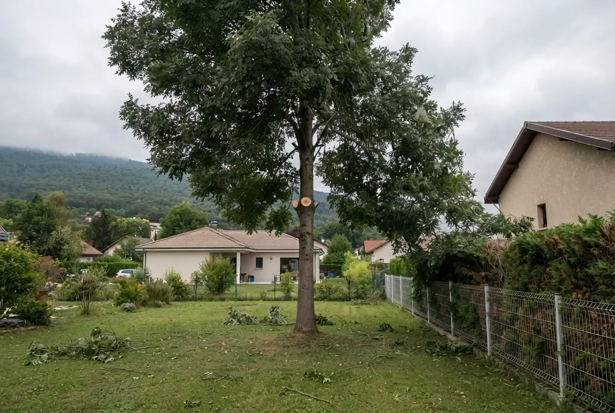 Arbre sécurisé après intervention d'urgence à Saint-Alban-Leysse