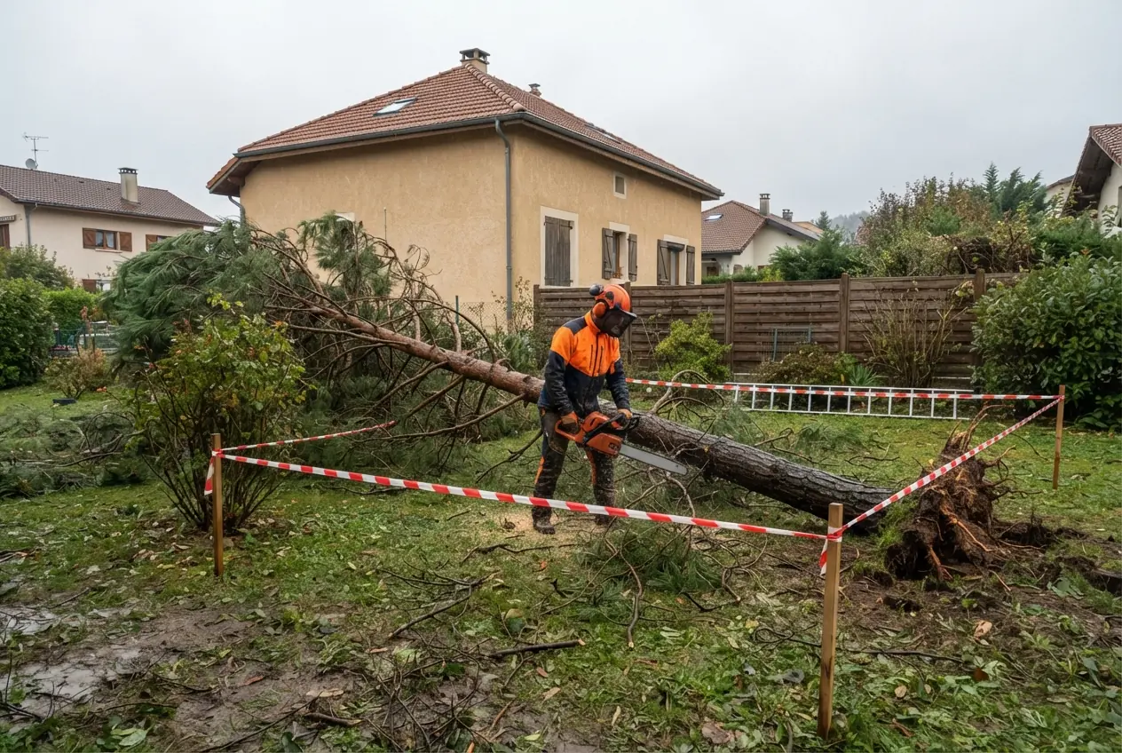 Intervention d'urgence sur arbre tombé à Chambéry